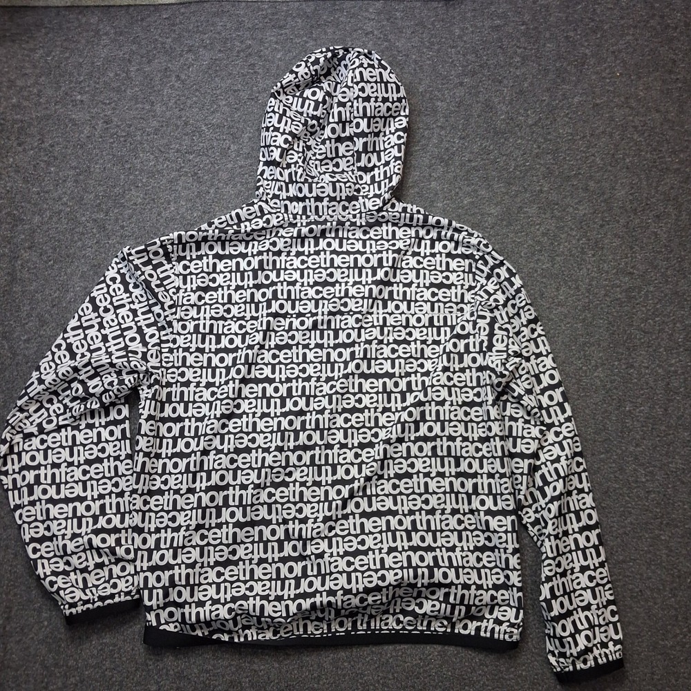 The North Face Mens Windwall Jacket Black White All Over Logo Print Large L - Picture 14 of 16